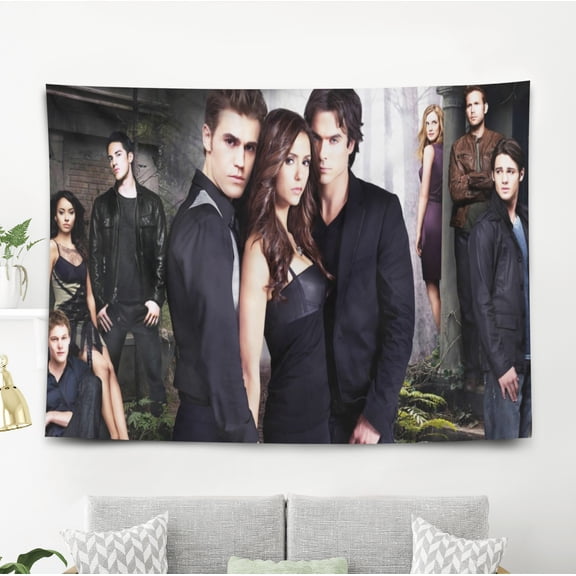 Vampire Diaries Tapestry Gift Wall Hanging Backdrop for Room Bedroom Girls Fans Background Banner Party Birthday Supplies Decor