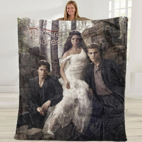 Vampire Diaries Throw Blanket Birthday Gift for Women Flannel Music Fan Lover Present 50X60
