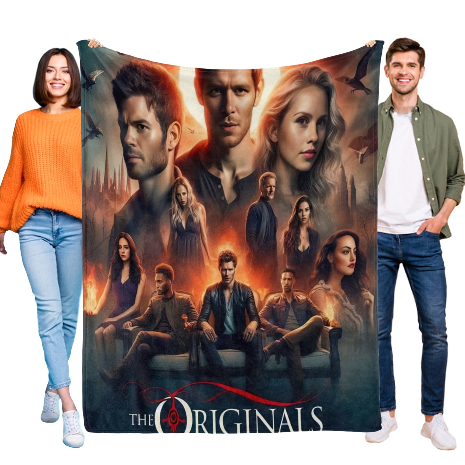 Vampire Diaries Throw Blanket Gifts for Fans Lover Girls Boys Women Present Hoodie Him Bed 50"x60"
