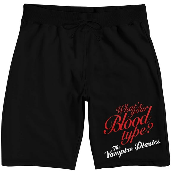 Vampire Diaries What's Your Blood Type Men's Black Sleep Pajama Shorts-3XL