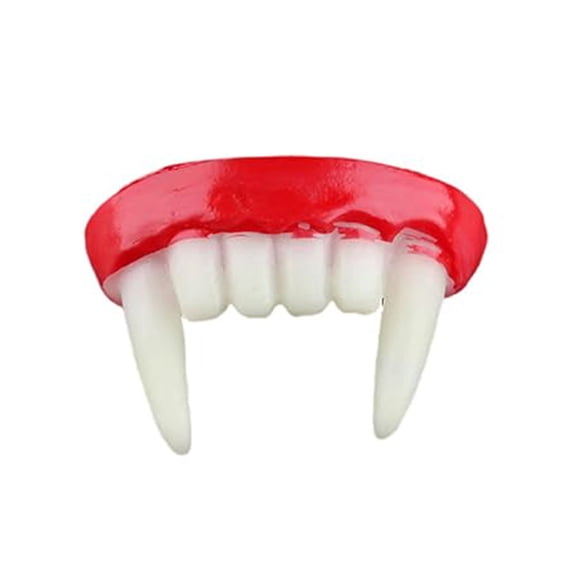 Vampire Fangs Realistic Costume Teeth with Reusable Fit for Halloween and Cosplay Parties Red 2.2 X 1.4 In