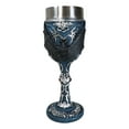 thumbnail image 1 of Vampire Flying Bat Blue With Silver Knotwork Scroll Patterns Wine Goblet Chalice, 1 of 8