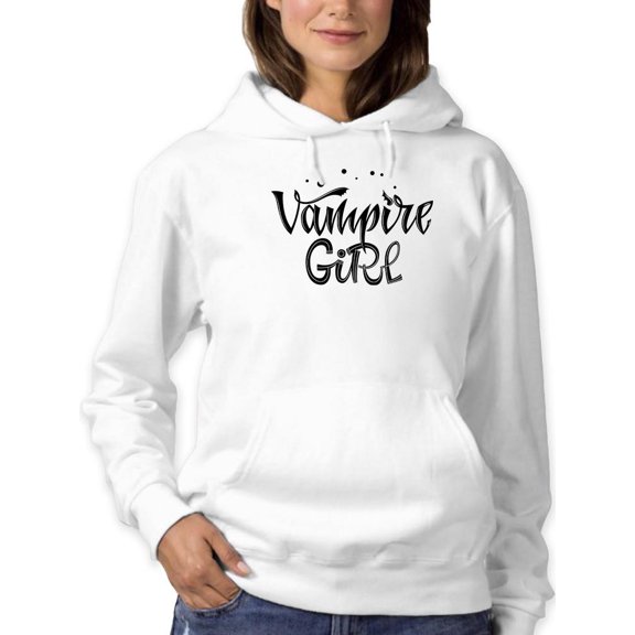 Vampire Girl. Glittery Hoodie Women -Image by Shutterstock, Female 5X-Large