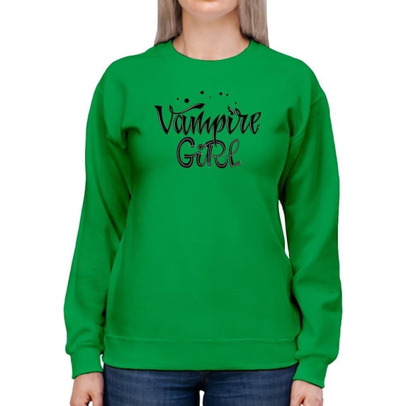 Vampire Girl. Glittery Sweatshirt Women -Image by Shutterstock, Female Large