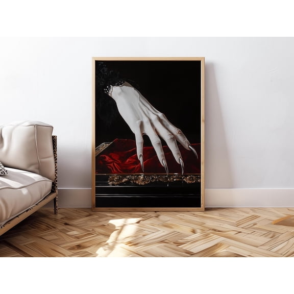 Vampire Hand Dark Academia Gothic Art, Unframed Canvas Size 16x24