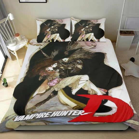 Vampire Hunter D Themed Bed Sheet Set Three Piece Set 53x79 In ches Comfortable And Skin Friendly Unique Design Creating A Star Studded Night Home Decor Gifts For Family Friends fans