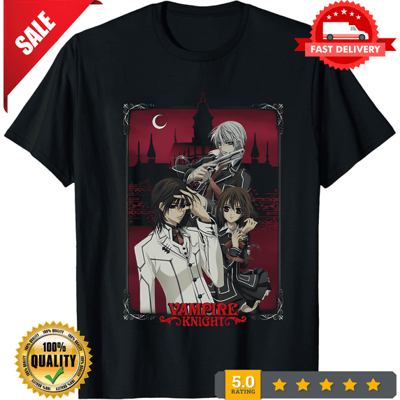 Vampire Knight Castle Pose T Shirt Mens Cartoon Merchandise Black, LIMITED EDITION-TH63919