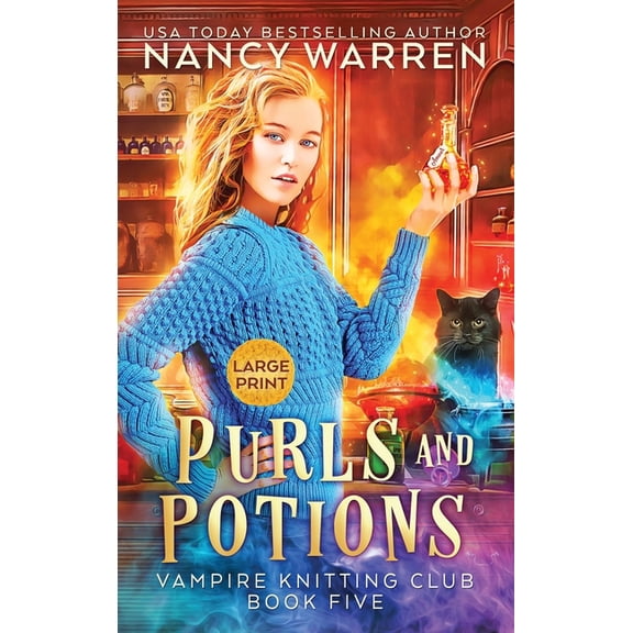Vampire Knitting Club Purls and Potions: Large Print Hardback Edition, Book 5, (Hardcover)
