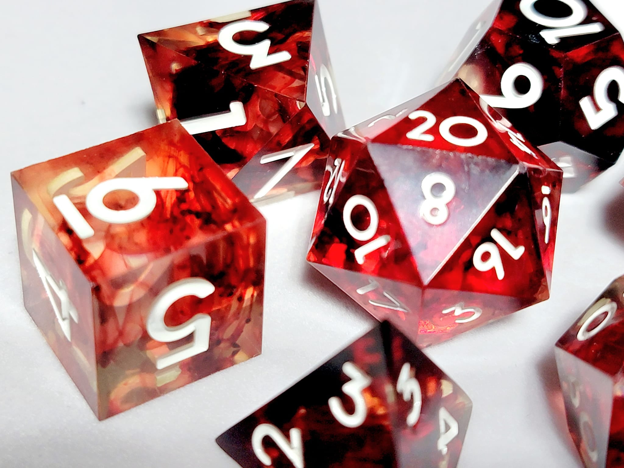 Vampire Lord 7 Sharp Edge Resin Precision Dice Set Polyhedral RPG DnD