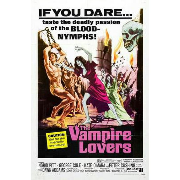 Vampire Lovers The Movie Poster Art decor Art Poster 24x36 Multi-Color Square Adults Western Graphic