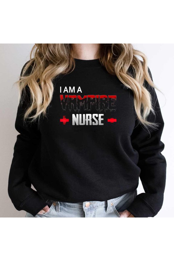 Vampire Nurse Halloween Shirt, Funny Medical Holiday Graphic Tee SW20042 Unisex Sweatshirt, Up to Size 5XL