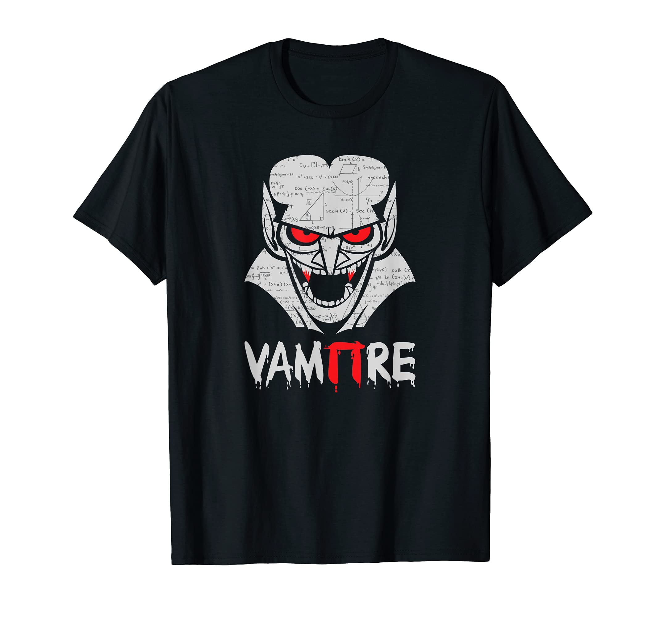 Vampire Pi Halloween Costume Funny Math Science Teacher T-Shirt ...