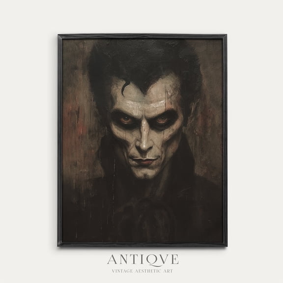 Vampire Portrait Textureddark Gothic Decor, ,988 Home Decor, 12x18 UNFRAMED