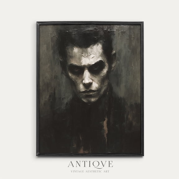 Vampire Portrait Textureddark Gothic Decor, ,989 Home Decor, 24x36 UNFRAMED