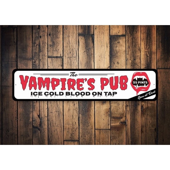 Vampire Pubs Vampire Decor Vampire Sign Vampires Lounge Decor For Halloween Halloween Lovers Blood Pints- Halloween - Size: 16 x 4 Inches
