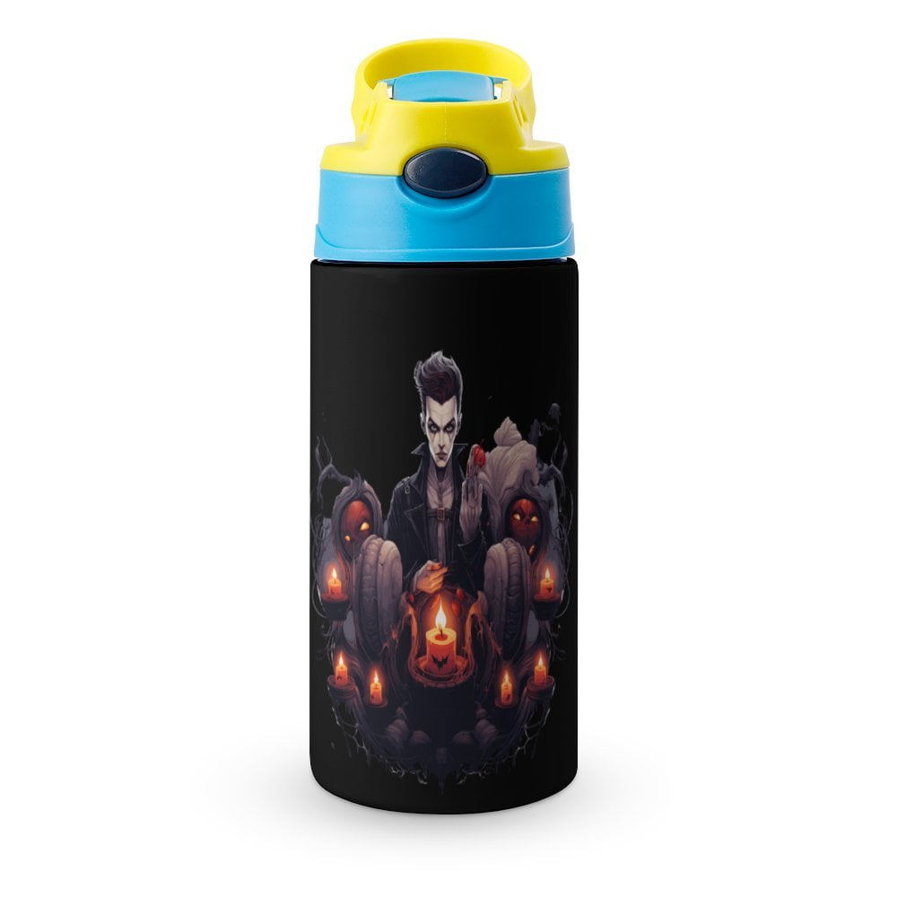 Vampire Rituals Halloween Kids Water Bottle for School 12 Oz Popper Cap ...