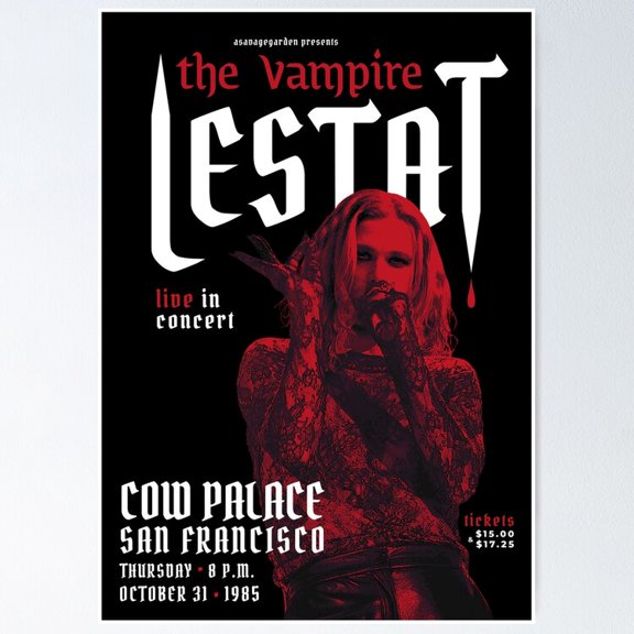 Vampire Rock Concert Tour Concept Graphic Wall Art Gothic Decor, Unframed Poster