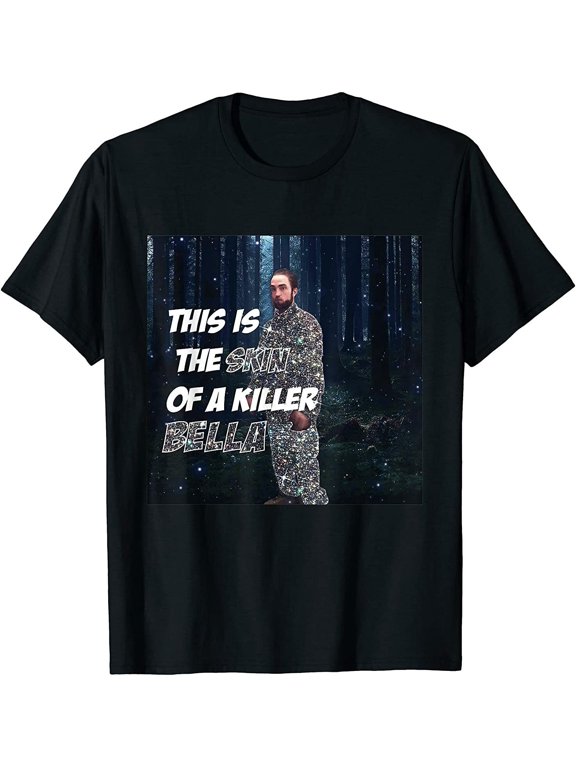 Vampire Romance-Inspired Shirt with Ironic Quote and Dramatic Graphic, S-3XL