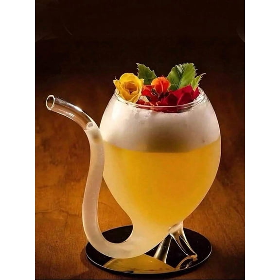 Vampire-Style Wine Glasses with Built-In Straws - Creative Cocktail Glasses for Wine, Juice, Cocktails, Ice Cream - Unique Novelty Tableware for Bars, Homes, Festivals & Gatherings