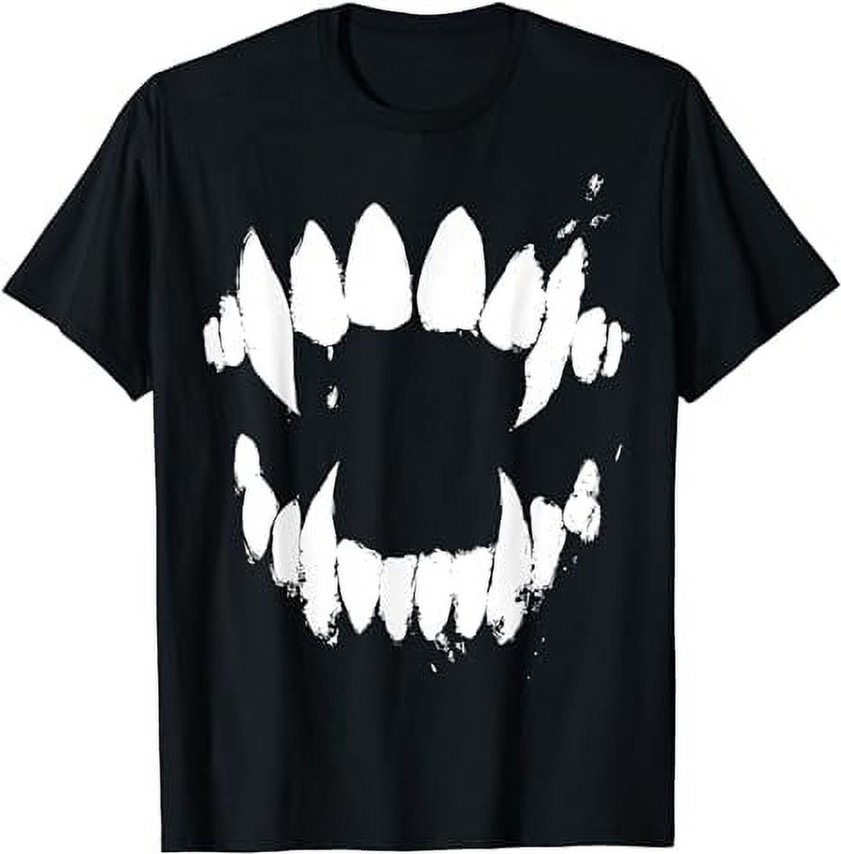 Vampire Teeth Bite Fangs Evil Bite Mark Vicious Bite Grungy T-Shirt
