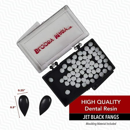 Vampire Teeth By Bloody Mary - Fake Fangs Ideal For Halloween Costumes & Theatrical Performances - Reusable With Permanent Molding Material - Special Effects Realistic Pointy Teeth