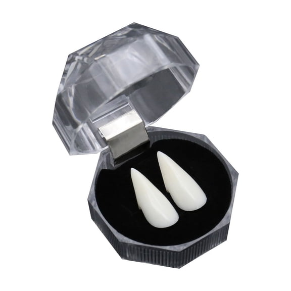 Vampire Teeth Dentures Halloween Party Props with Storage Box, 19mm Fangs for Halloween Decor, Teeth for Themed Events and Party Favors, Easy To Wear