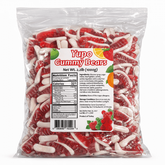 Ceres Gourmet Vampire Teeth Gummy Candy Soft and Chewy Fruit Flavored Halloween Novelty Bulk 35.2 Oz (1000 g)