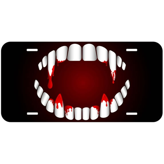Vampire Teeth Novelty Car Auto License Plate