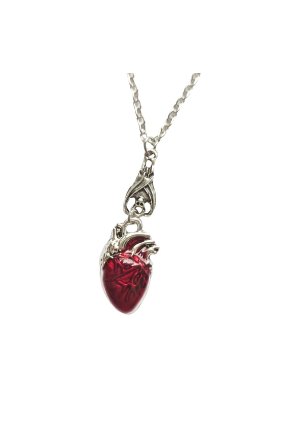 Vampires Bat Heart Pendant Necklace Portable for Halloween and Parties