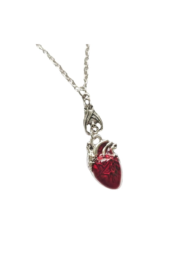 Vampires Bat Heart Pendant Necklace Portable for Halloween and Parties