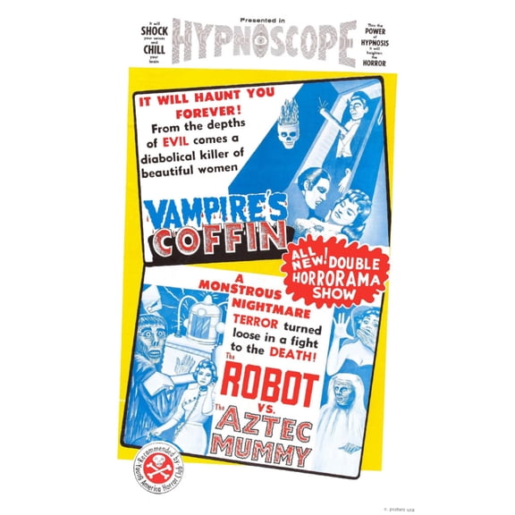 Vampires Coffin Poster 12x16 Print on Metal Sign 12in x 16in Multi-Color Square Adults Poster Time