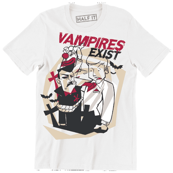 Vampires Exist Funny Cute Horror Vampire Being Unmasked T-Shirt