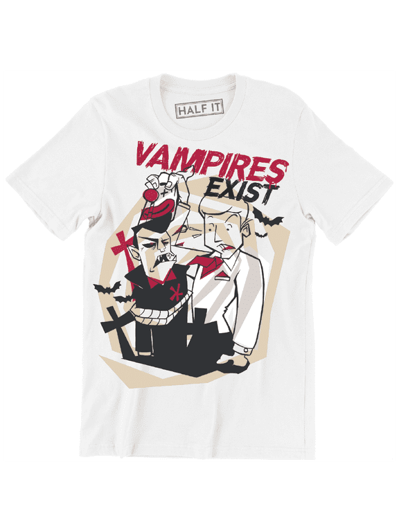 Vampires Exist Funny Cute Horror Vampire Being Unmasked T-Shirt