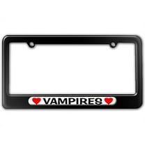 Vampires Love with Hearts License Plate Frame