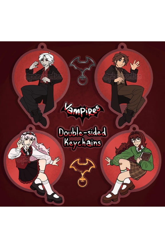 Vampires SMP Keychains // 3.5 Acrylic Double-sided // Pyro and Shelby" (1 keychain)