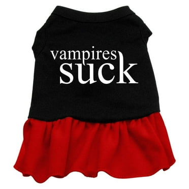 Halloween Pet Dog  Cat Dress Screen Printed, "Vampires Suck"