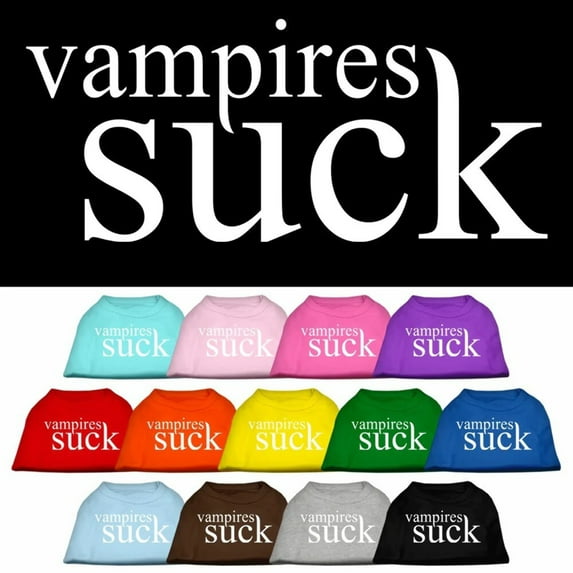 Halloween Pet Dog Cat Shirt Screen Printed, "Vampires Suck"