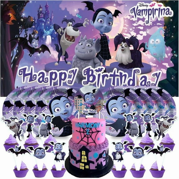 Vampirina Birthday Party Supplies Decorations Decor Plates Backdrop Background Banner Cake Topper