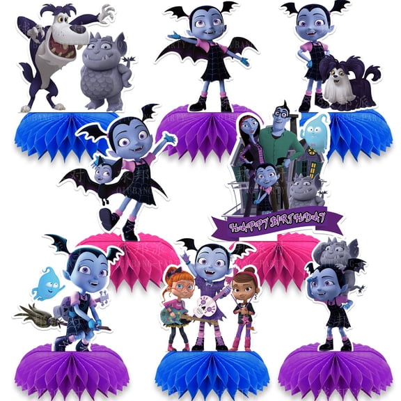 Vampirina Honeycomb Centerpieces 8pcs Birthday Party Decoration 3D Double Sided Table Decorations Party Supplies