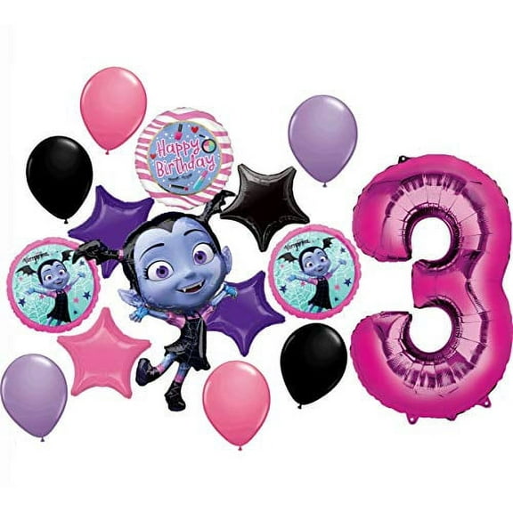 Vampirina Party Supplies 3rd Birthday Balloon Bouquet Decorations 15 piece kit