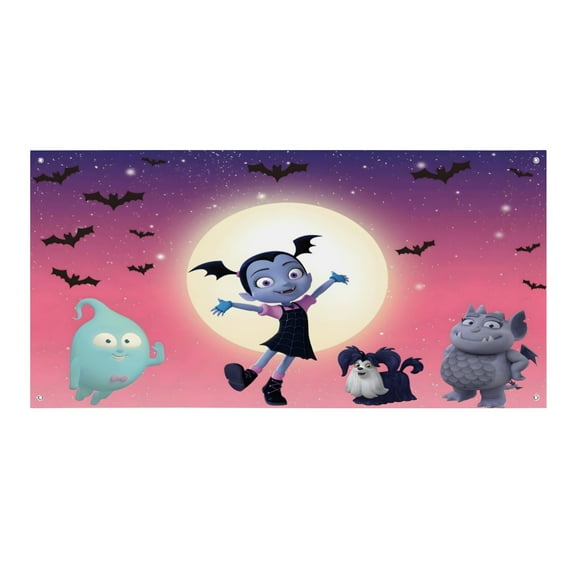 Vampirina-Theme Backdrops Banner Birthday Party Decor Supplies Personalized Party Backdrop Decoration,5x3ft150x90cm