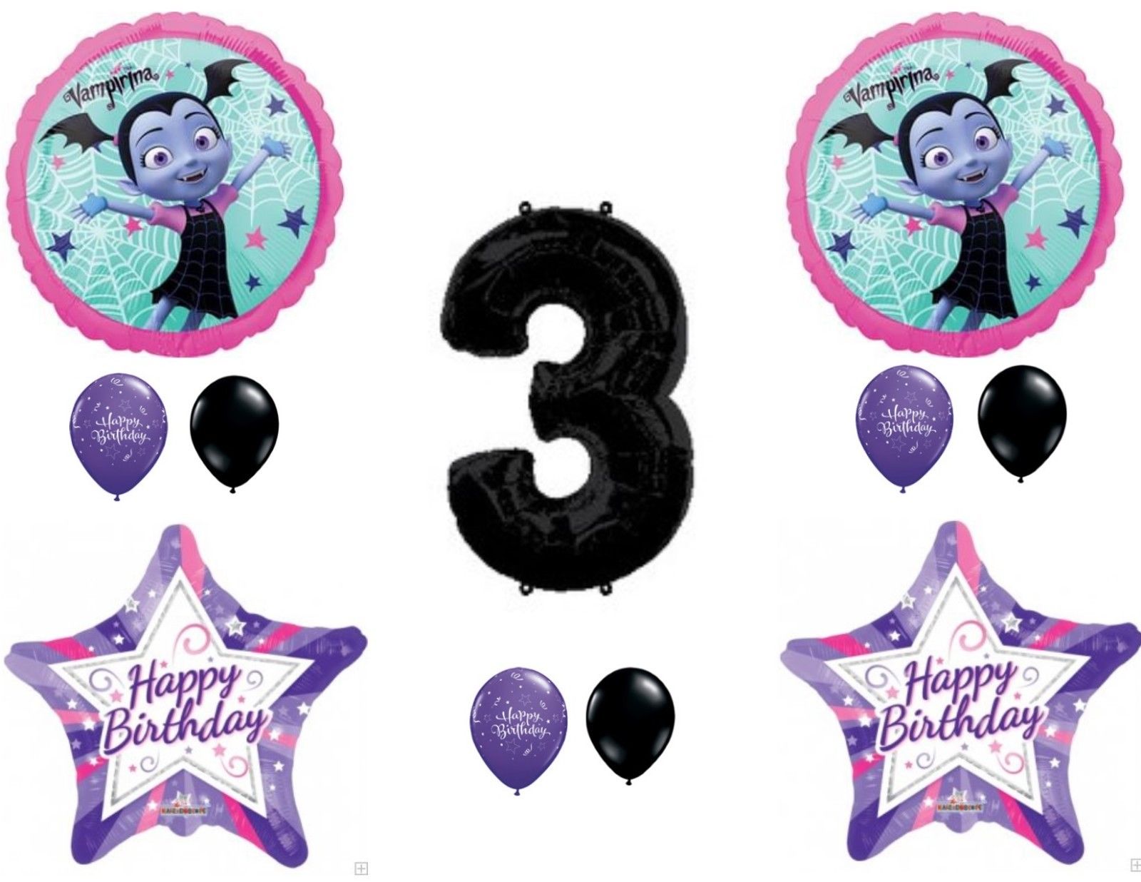 C & S PARTY SUPPLY Vampirina Vampire Girl 3rd Birthday Party Balloons Decoration Supplies Third