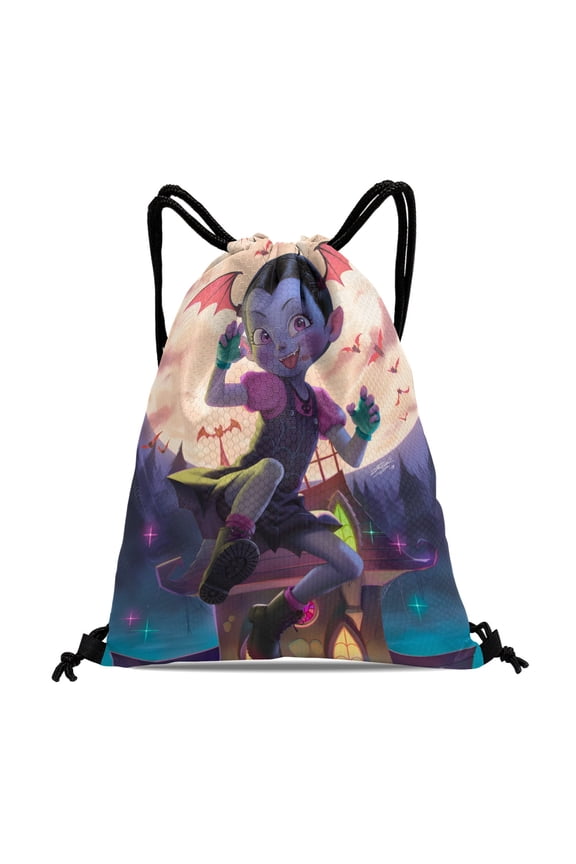 Vampirina-theme Drawstring Backpack Sports Gym Bag Water Resistant String Bag Cinch Bag12''X16''30X40cm