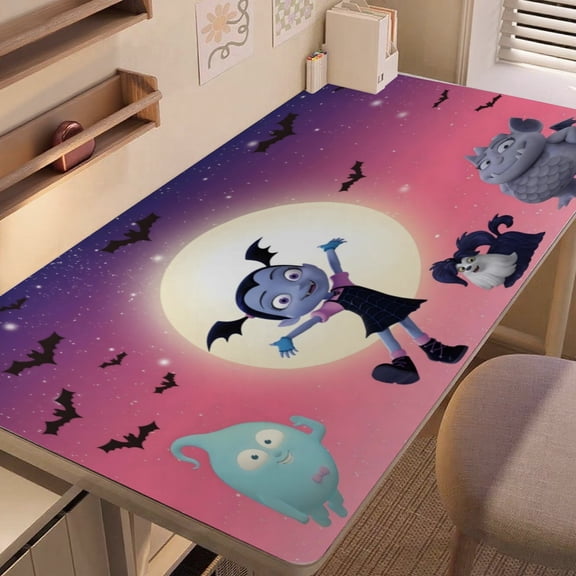 Vampirina-themed extra-large Non-Slip Base leather Desk Table matversatile for computer desks, dining tables, and more.12"x24"(30X60cm