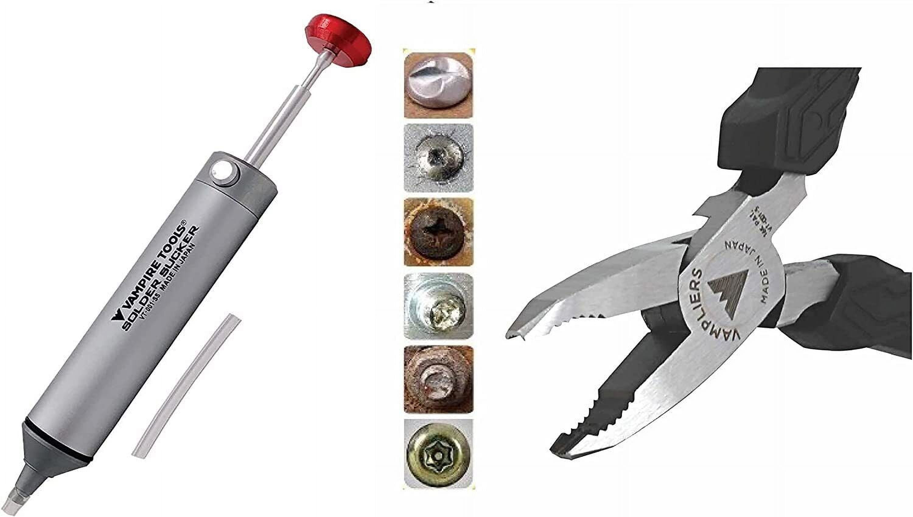 Vampliers VT001S2T Solder Sucker + 5” Mini Pliers, Screw Extractor