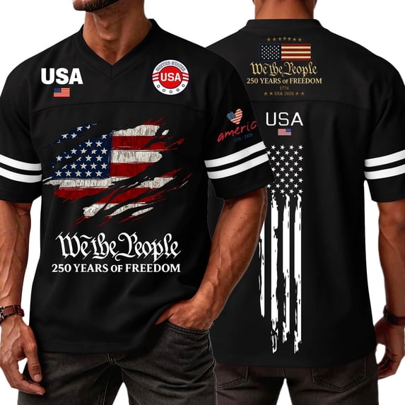 Vamuko 250 Anniversary Usa Shirts for Men Round Neck Short Sleeve Independence Day Tees 4th Of July Graphic Moisture Wicking Shirt 1776 Loose Tshirts Black S