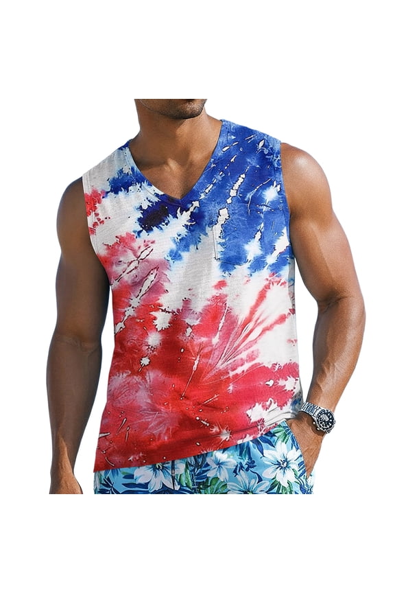 250 Anniversary Usa Shirts Mens Graphic American Flag Patriotic Tanks 4th Of July V Neck Printed Tank Top Independence Day Muscle Tees Wine XL