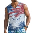 thumbnail image 1 of Vamuko 250th Anniversary Tank Top Man Graphic Short Sleeve Independence Day Shirts We the Peaple American Flag Loose Fit Tanks 4th Of July Printed Tees Light Blue 2XL, 1 of 8