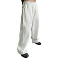 thumbnail image 1 of Dresfit Baggy Joggers for Men Wide Leg Sweatpants Drawstring Fleece Running Sweat Pants Fall Loose Lounge Cotton Trousers with Pockets White M, 1 of 4