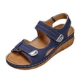 thumbnail image 1 of Vamuko Orthopedic Sandals for Women, 2026 Open Toe Ankle Strap Walking Sandals, Summer Strappy Wedge Sandals with Arch Support,Wide Width Platform Sandals Blue, 1 of 5